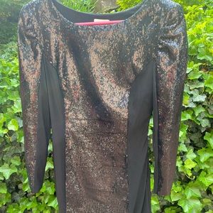 Black sequins long sleeve dress